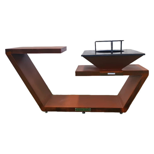 Barbecue Brasero en Acier Corten avec Four à Pizza – Arveni Design